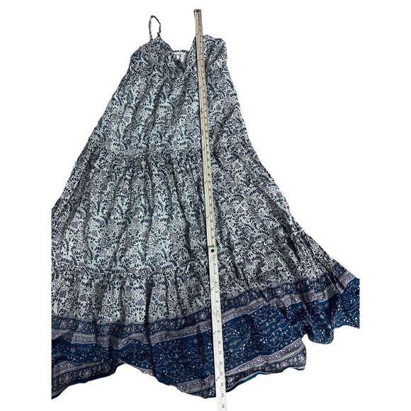 Beautiful J. Jill Maxi Dress- Chocolate Brown Printed Stretch Rayon Wide Strap W - Picture 10 of 10